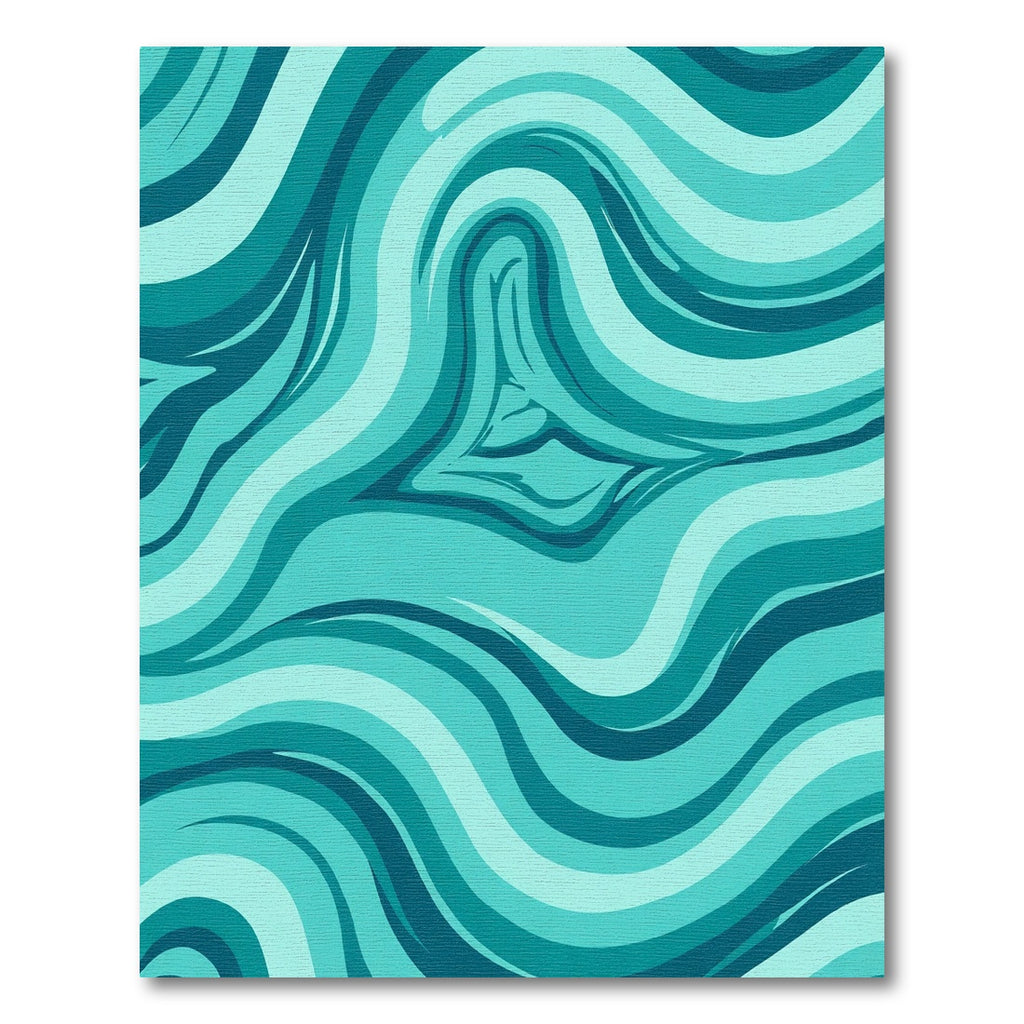 Deep Teal Swirl Abstract Rug