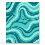 Deep Teal Swirl Abstract Rug