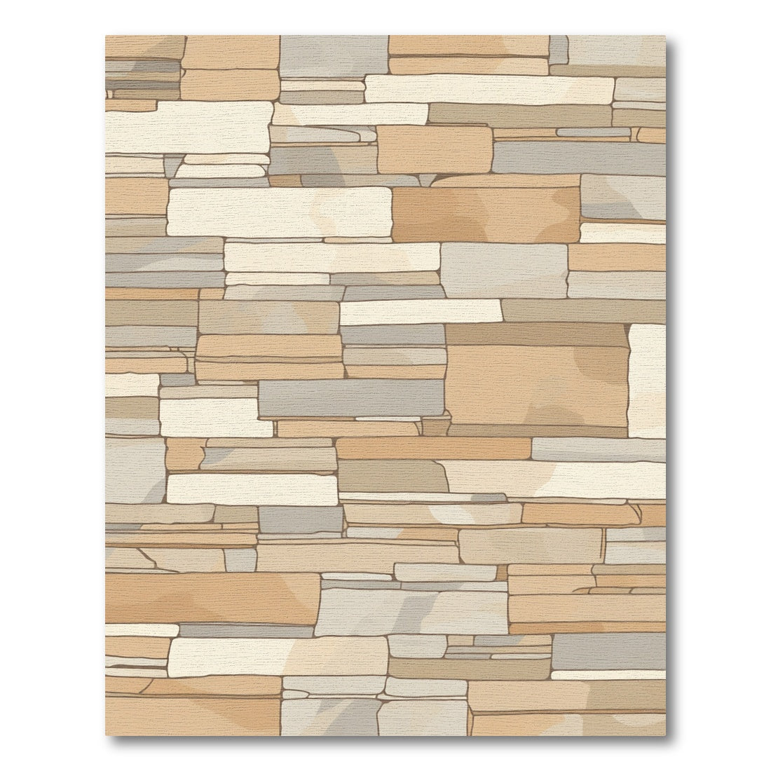Natural Stone Stacked Rectangular Rug