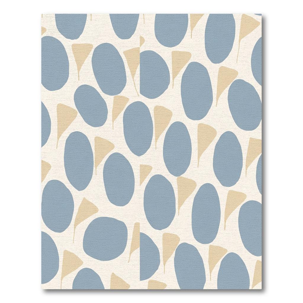 Blue Tan Abstract Organic Shapes Rug
