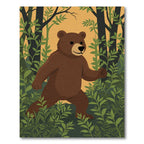 Brown Bear Forest Walk Graphic Art Rug