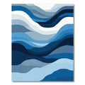 Abstract Blue Wave Layers Rug