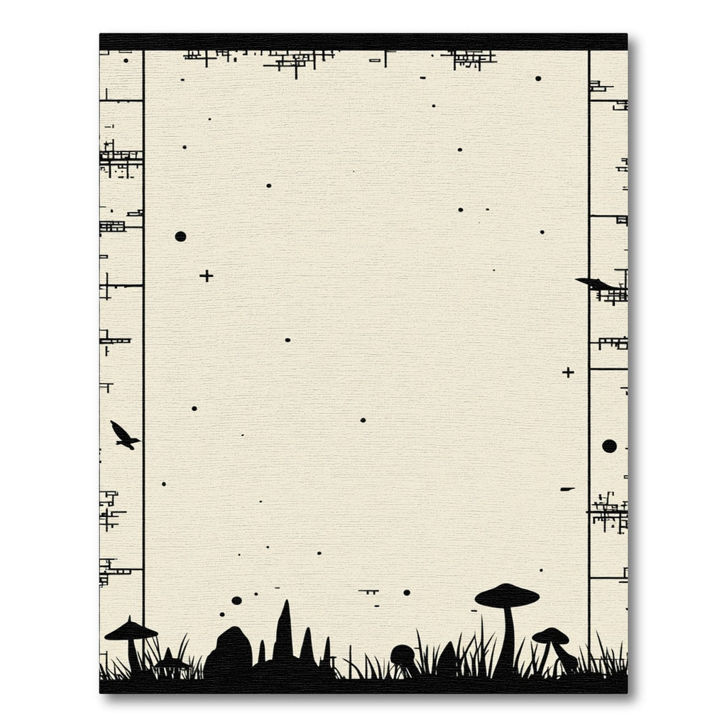 Whimsical Black Forest Silhouette Meadow Rug