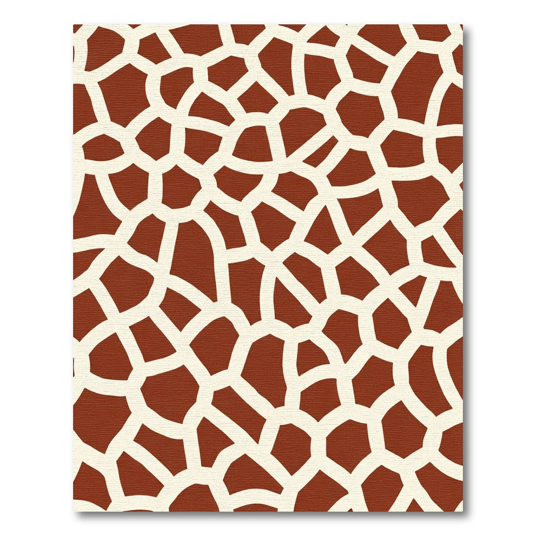 Giraffe Print Crimson Cream Terra Cotta Rug
