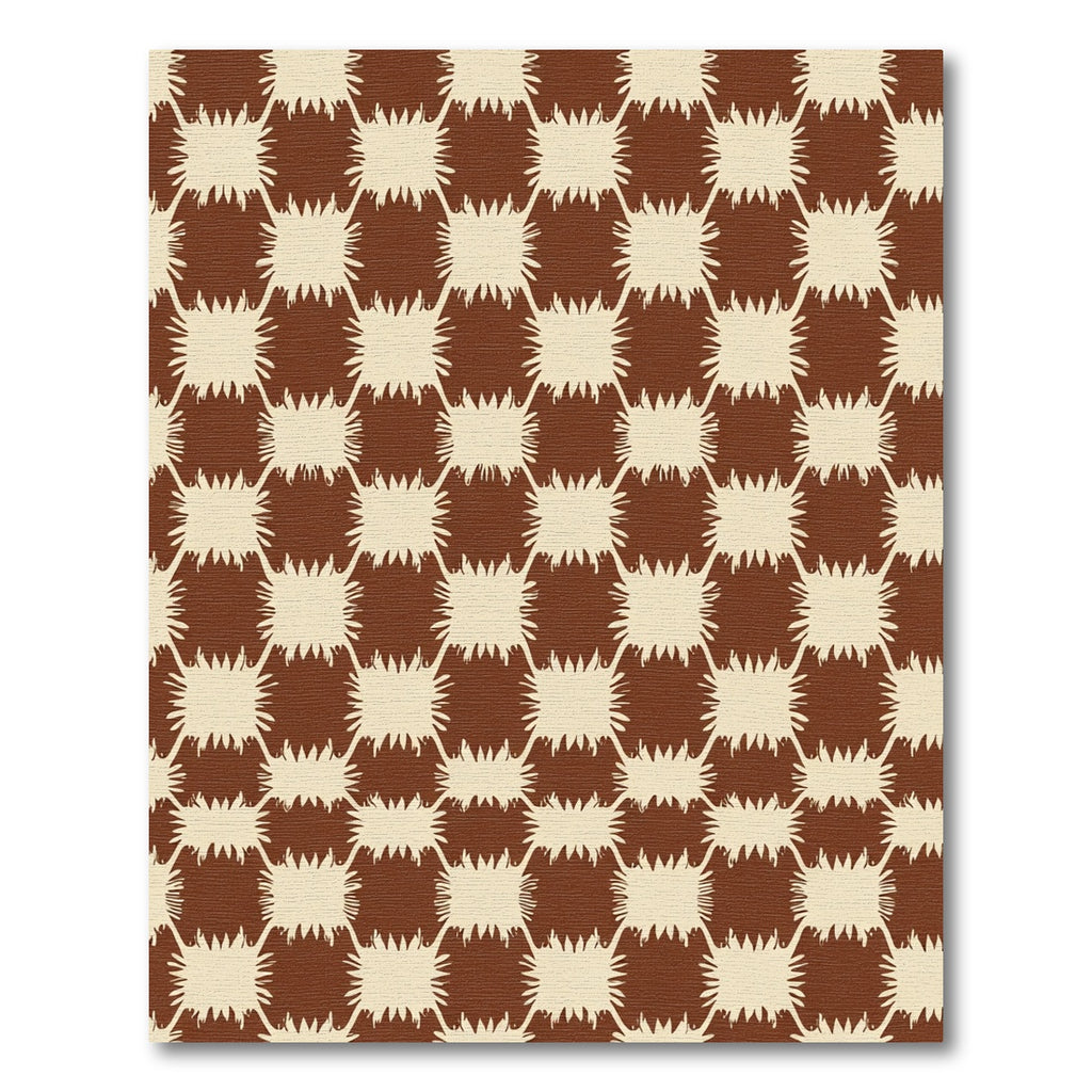 Brown Beige Splattered Squares Rug
