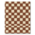 Brown Beige Splattered Squares Rug