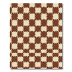 Brown Beige Splattered Squares Rug