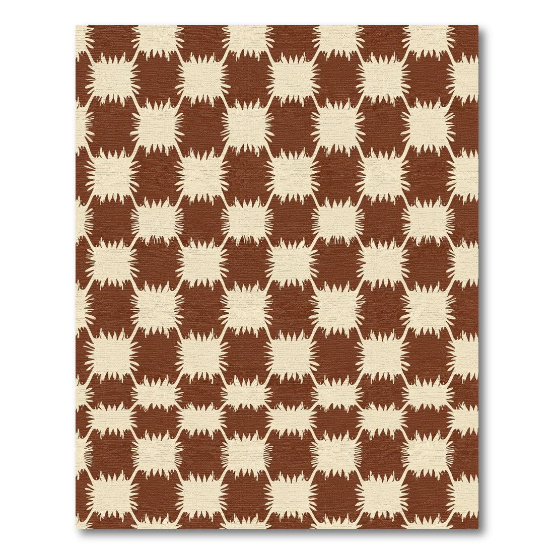 Brown Beige Splattered Squares Rug