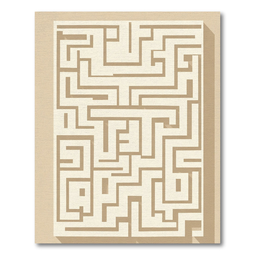 Cream Geometric Maze Rug