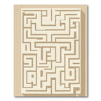 Cream Geometric Maze Rug
