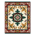 Crimson Emerald Floral Medallion Rug