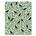 Black Birds Green Foliage Cream Background Rug