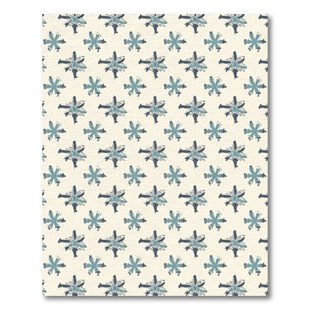 Blue Starburst Medallions on Cream Background Rug