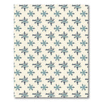 Blue Starburst Medallions on Cream Background Rug