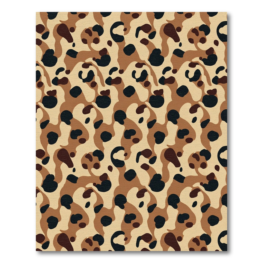 Taupe Black Spotted Abstract Camouflage Rug