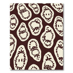 Cream Brown Abstract Organic Shape Rug