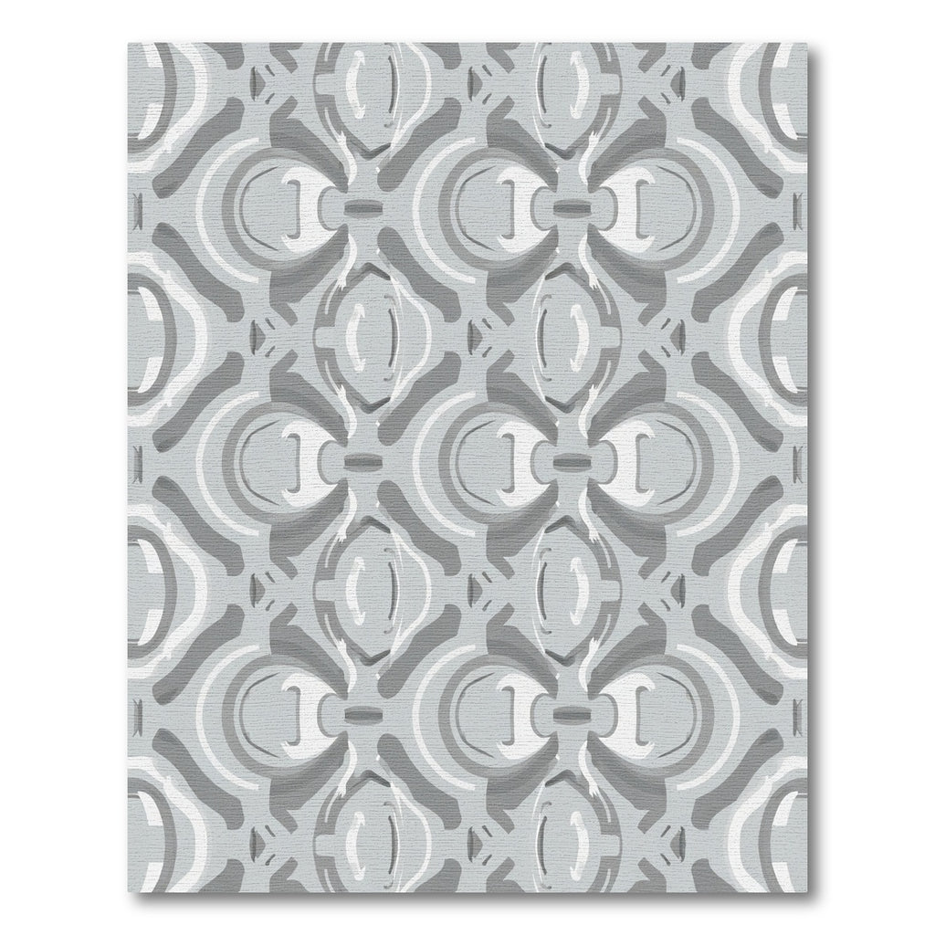 Modern Gray Abstract Ogee Rug