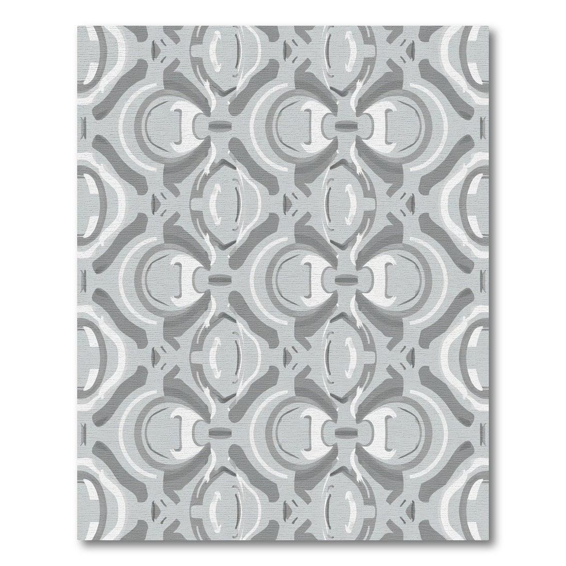 Modern Gray Abstract Ogee Rug