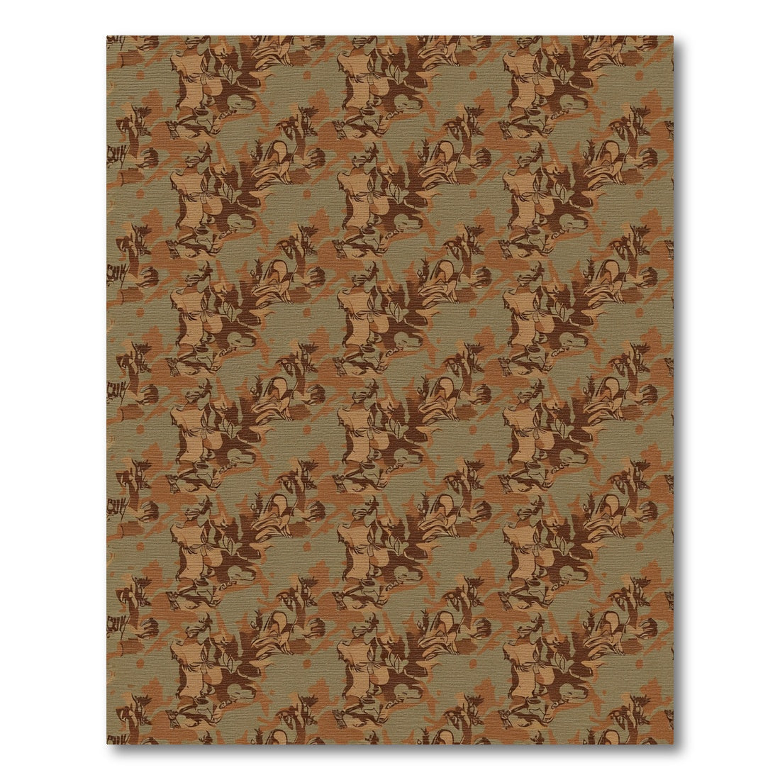 Earthy Camouflage Splash Organic Shapes Rug