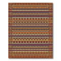 Earthy Rustic Geometric Stripe Accents Rug