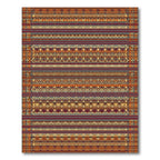 Earthy Rustic Geometric Stripe Accents Rug