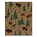 Brown Bear Forest Trees Silhouette Rug