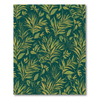 Deep Teal Lush Foliage Fern Leaves Rug