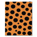 Orange Black Polka Dot Circular Rug