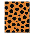 Orange Black Polka Dot Circular Rug