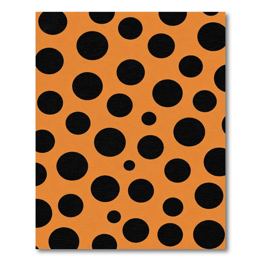 Orange Black Polka Dot Circular Rug