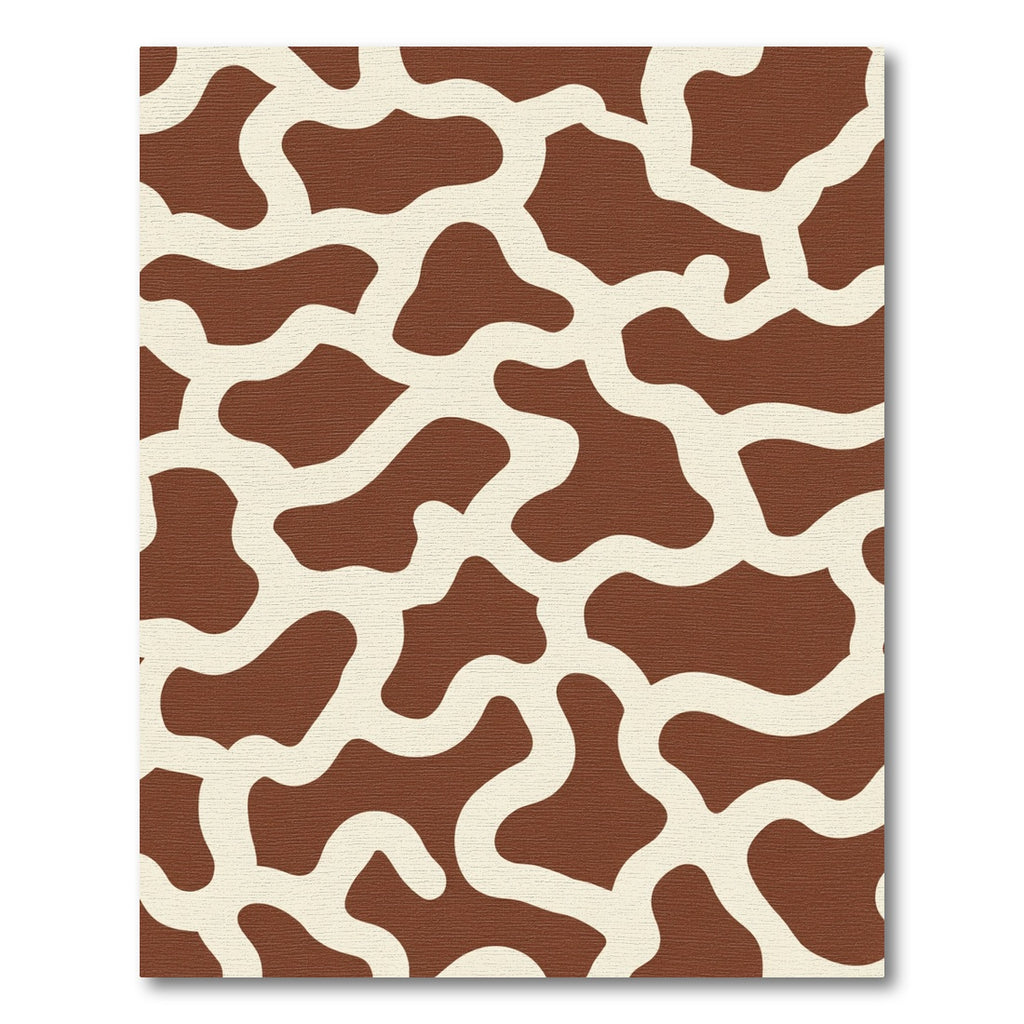 Rich Brown White Abstract Irregular Shapes Rug