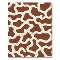 Rich Brown White Abstract Irregular Shapes Rug