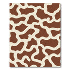 Rich Brown White Abstract Irregular Shapes Rug