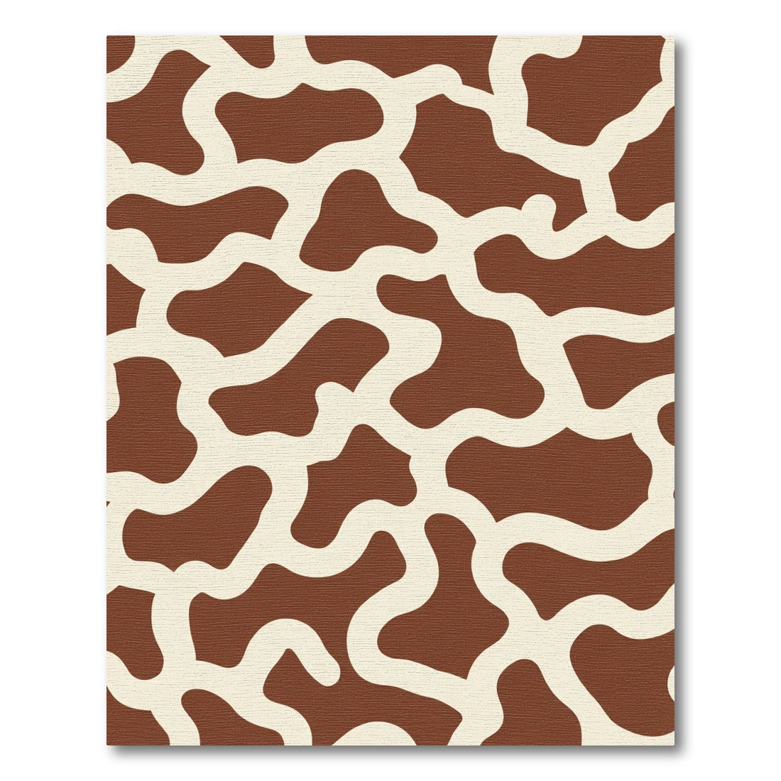 Rich Brown White Abstract Irregular Shapes Rug