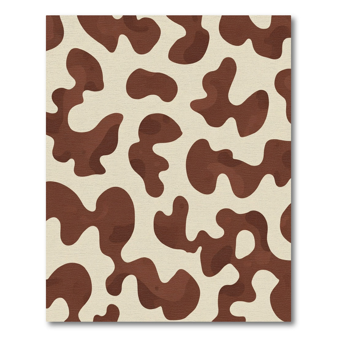 Brown Cream Abstract Blob Rorschach Rug