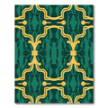Emerald Gold Baroque Damask Rug