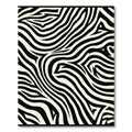Striking Black White Wavy Lines Rug