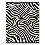 Striking Black White Wavy Lines Rug