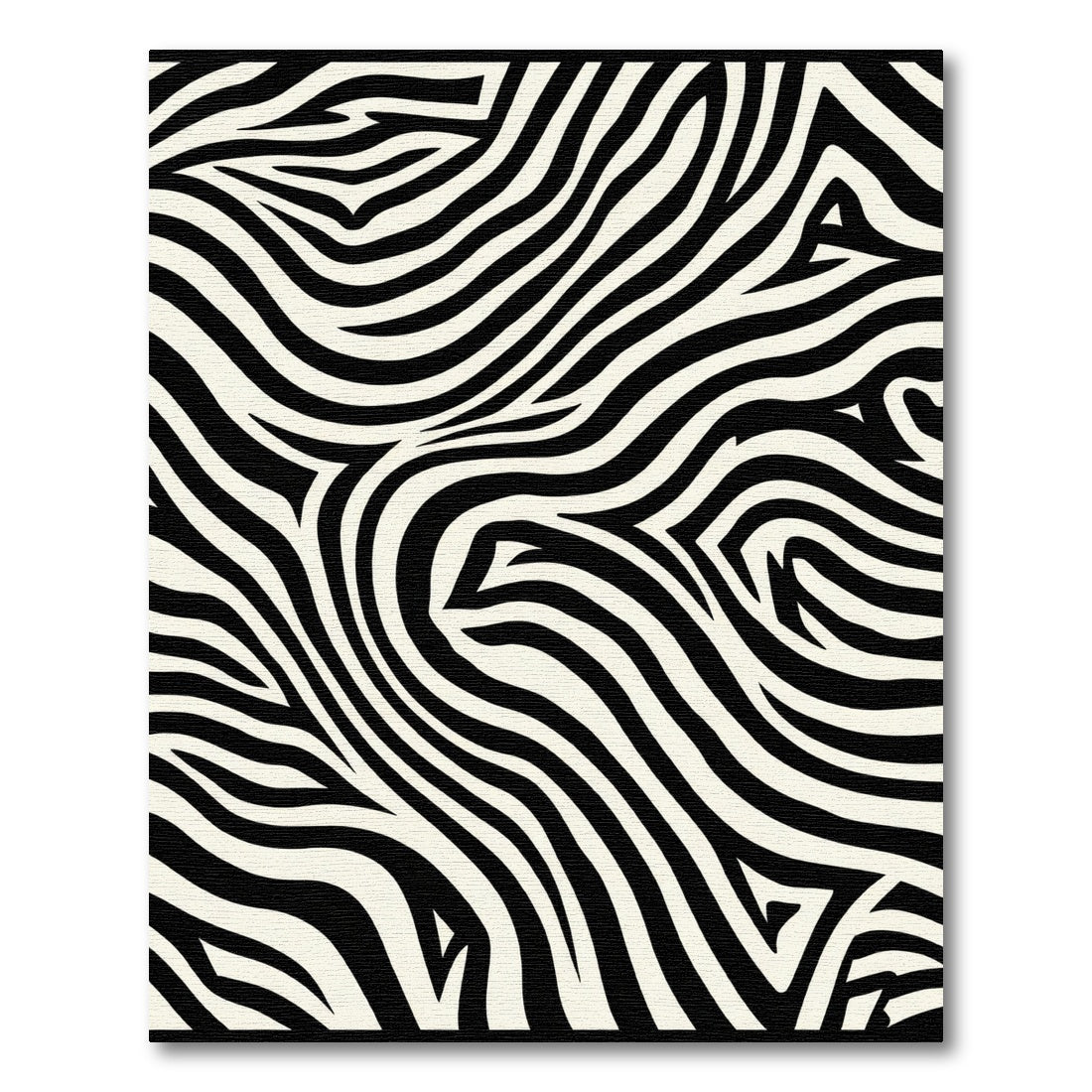 Striking Black White Wavy Lines Rug