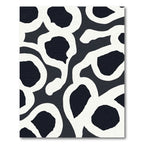 Bold Black White Abstract Loops Rug