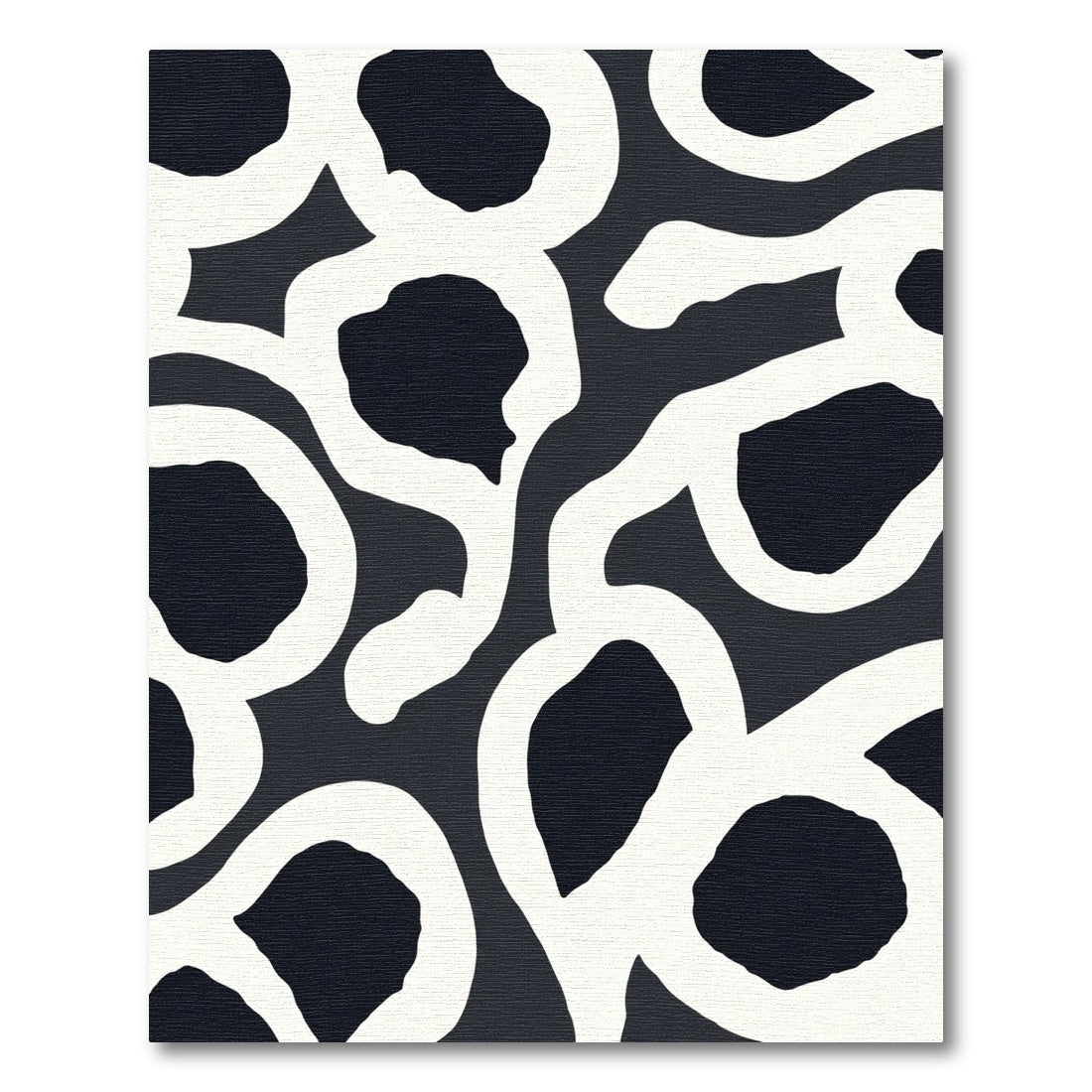 Bold Black White Abstract Loops Rug