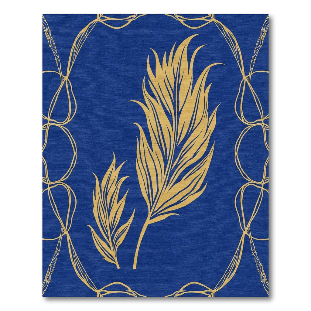 Golden Feather Royal Blue Swirl Rug