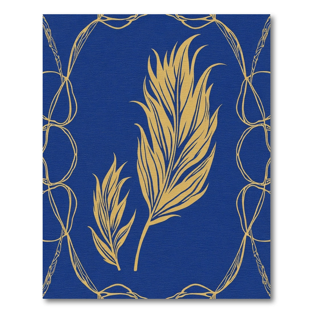 Golden Feather Royal Blue Swirl Rug