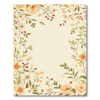 Peach Floral Berry Vine Border Rug