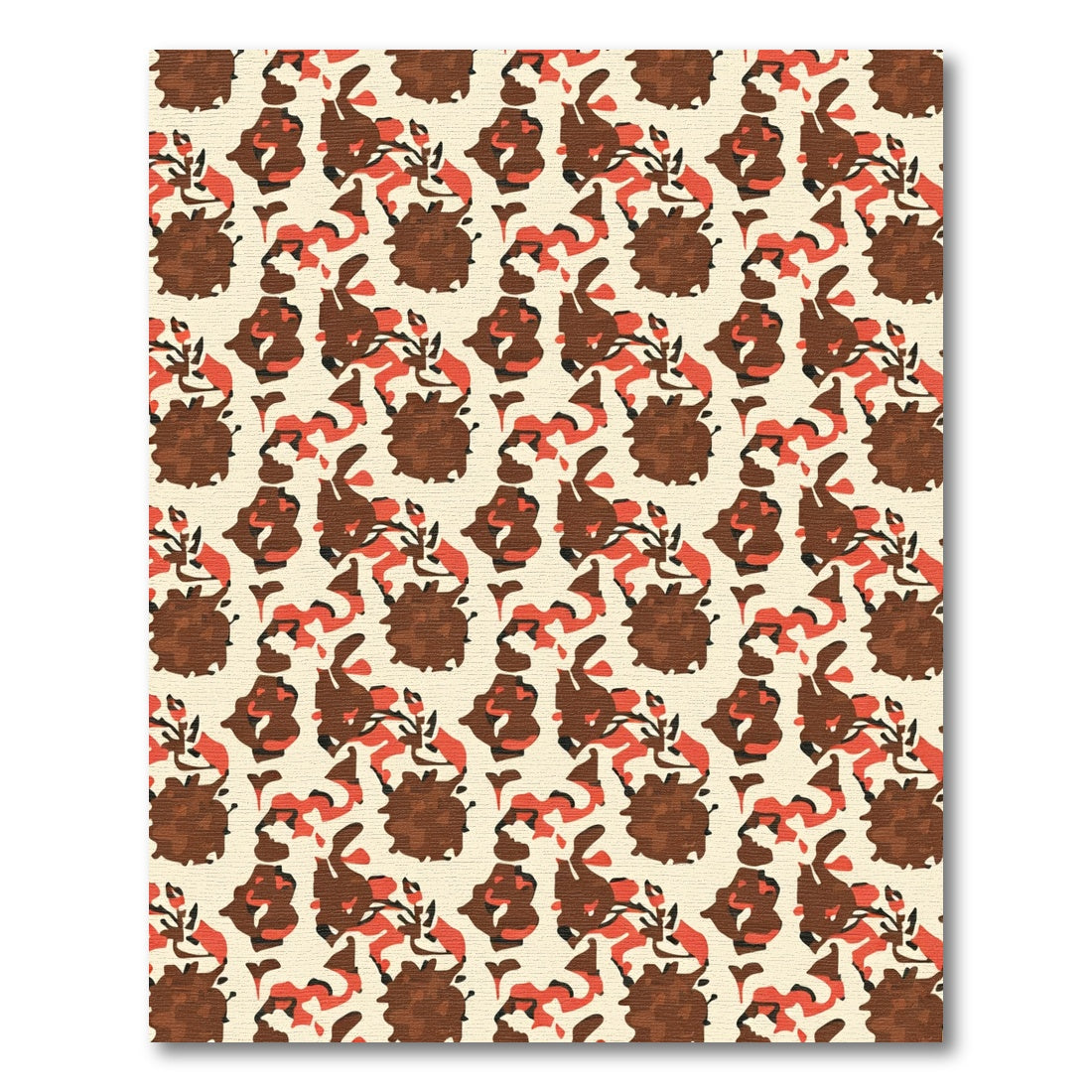 Earthy Brown Abstract Organic Arrangement Rug