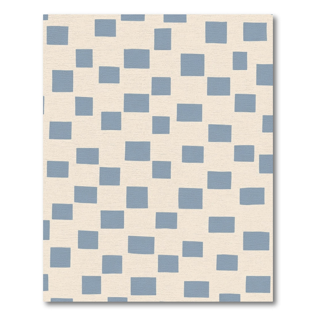 Soft Blue Hand Drawn Grid Rug