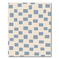 Soft Blue Hand Drawn Grid Rug
