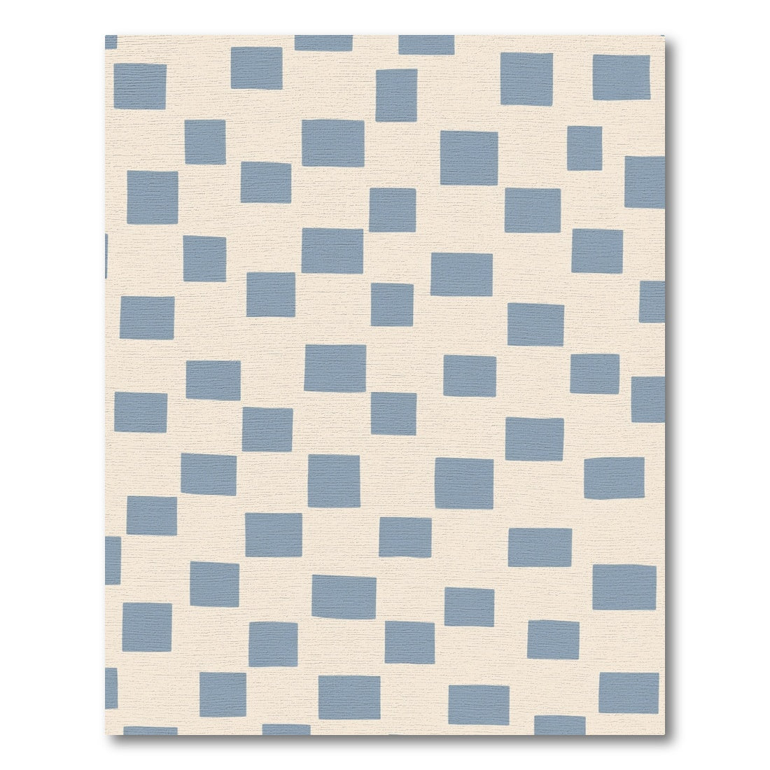 Soft Blue Hand Drawn Grid Rug