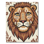 Majestic Lion Face Earth Tones Rug