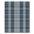 Classic Blue Gray Plaid Overlay Rug